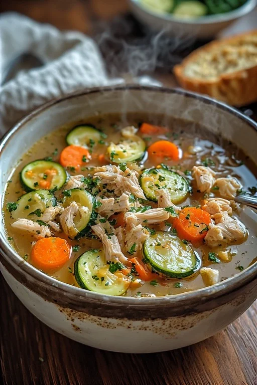 Keto Chicken Zucchini Soup Recipe looks