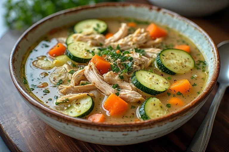 Keto Chicken Zucchini Soup Recipe