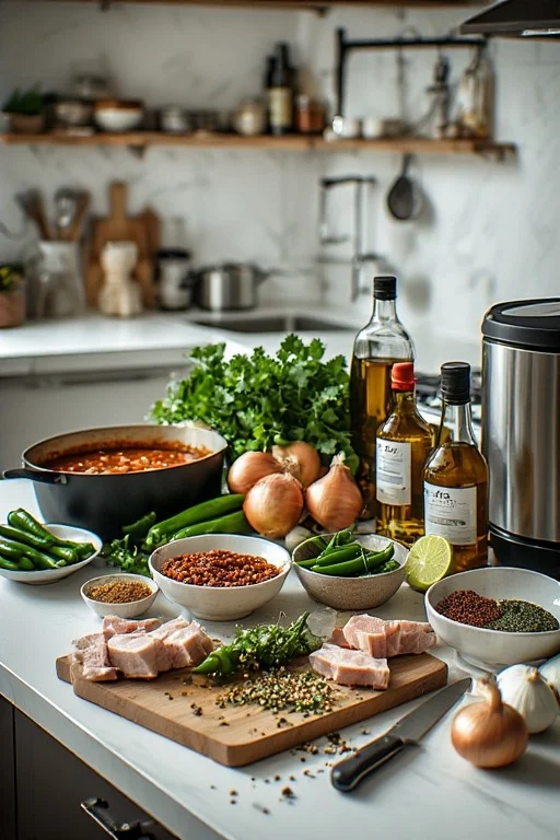 Keto Chili Verde Recipe cooking