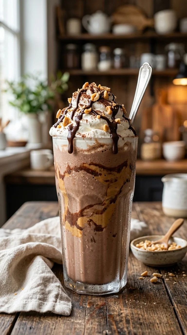 Keto Chocolate Peanut Butter Shake looks