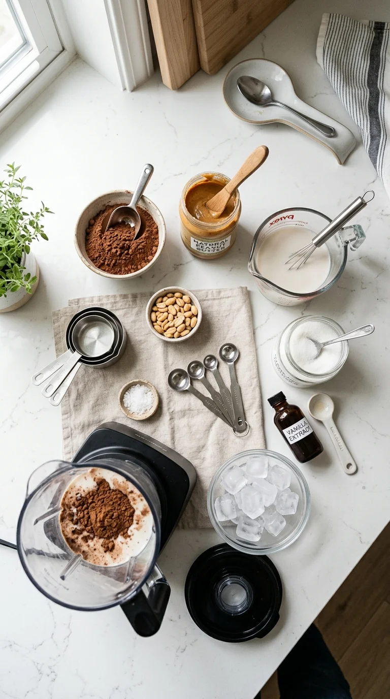 Keto Chocolate Peanut Butter Smoothie Recipe cooking 1
