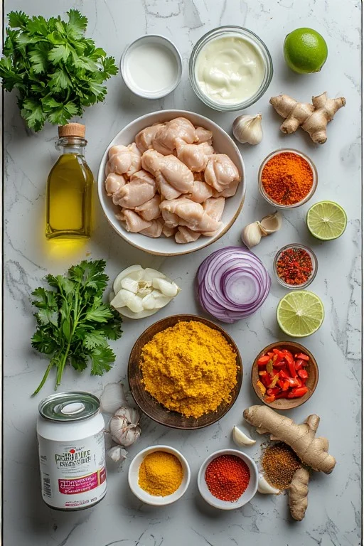 Keto Coconut Curry Chicken Recipe ingredients