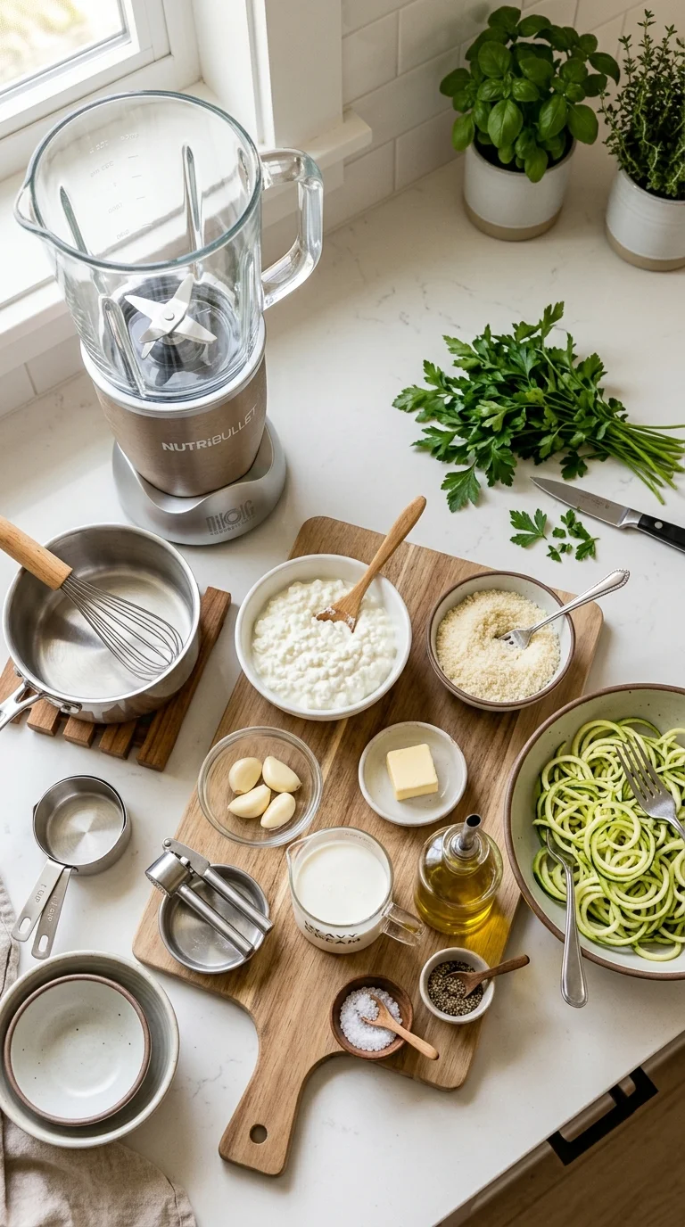 Keto Cottage Cheese Alfredo Sauce cooking 1