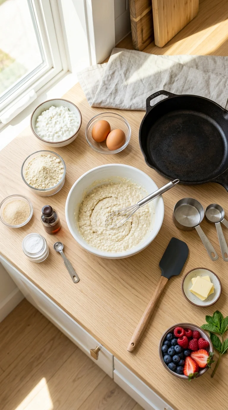 Keto Cottage Cheese Pancakes Recipe cooking 1