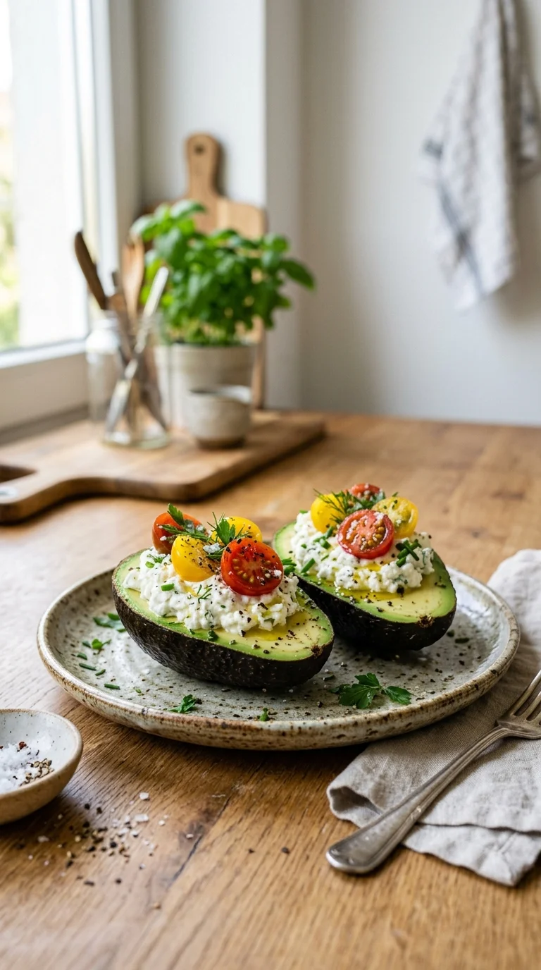 Keto Cottage Cheese Stuffed Avocados looks