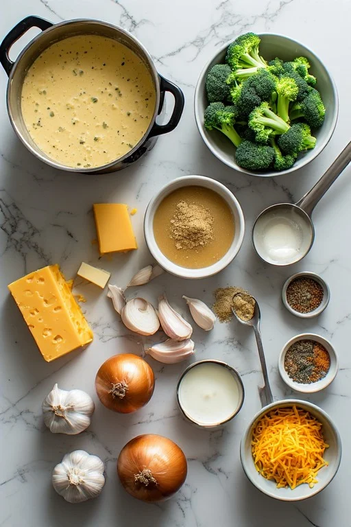 Keto Creamy Broccoli Cheddar Soup cooking