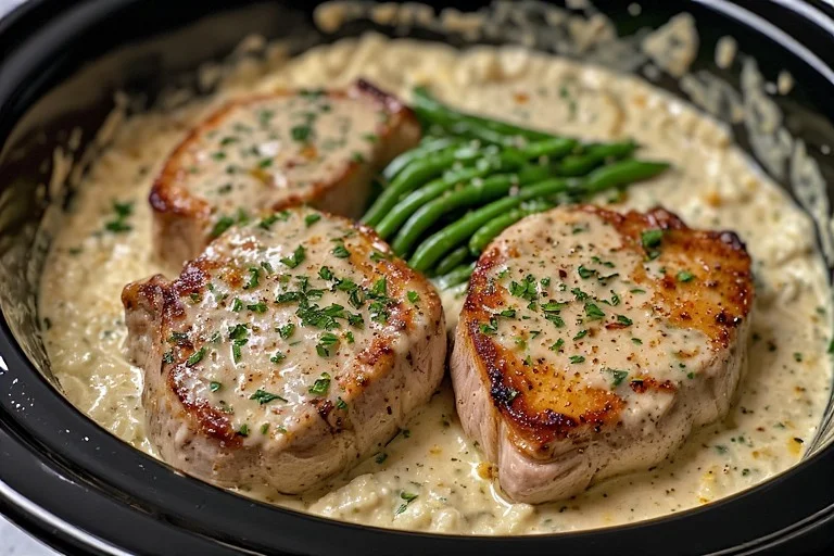 Keto Crockpot Creamy Ranch Pork Chops