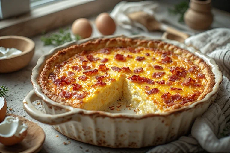 Keto Crustless Quiche with Bacon & Cheese Recipe (2)