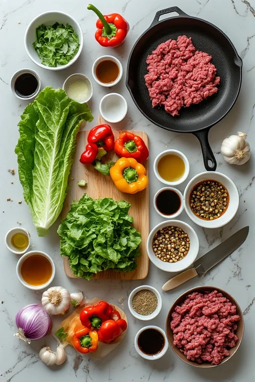 Keto Ground Beef Lettuce Wraps cooking