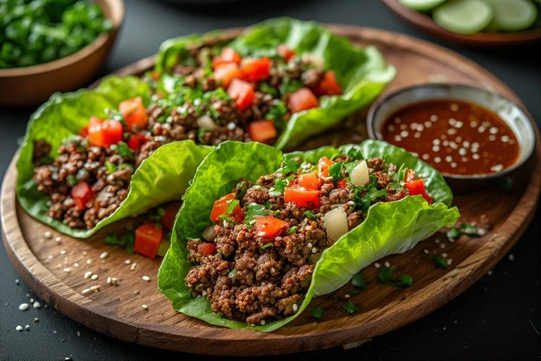 Keto Ground Beef Lettuce Wraps