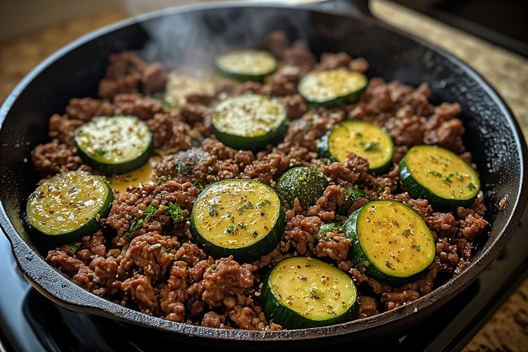 Keto Ground Beef Skillet with Zucchini
