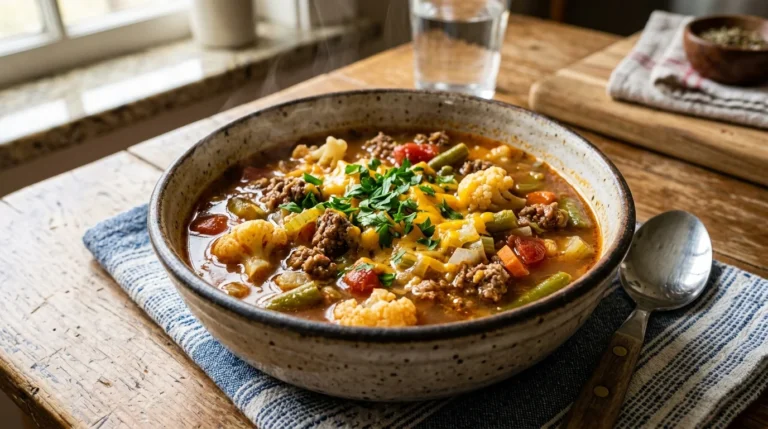 Keto Hamburger Soup Recipe 1
