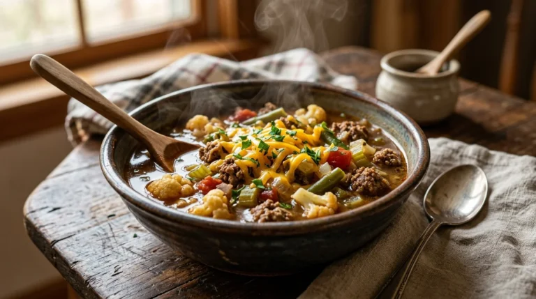 Keto Hamburger Soup Recipe cooking