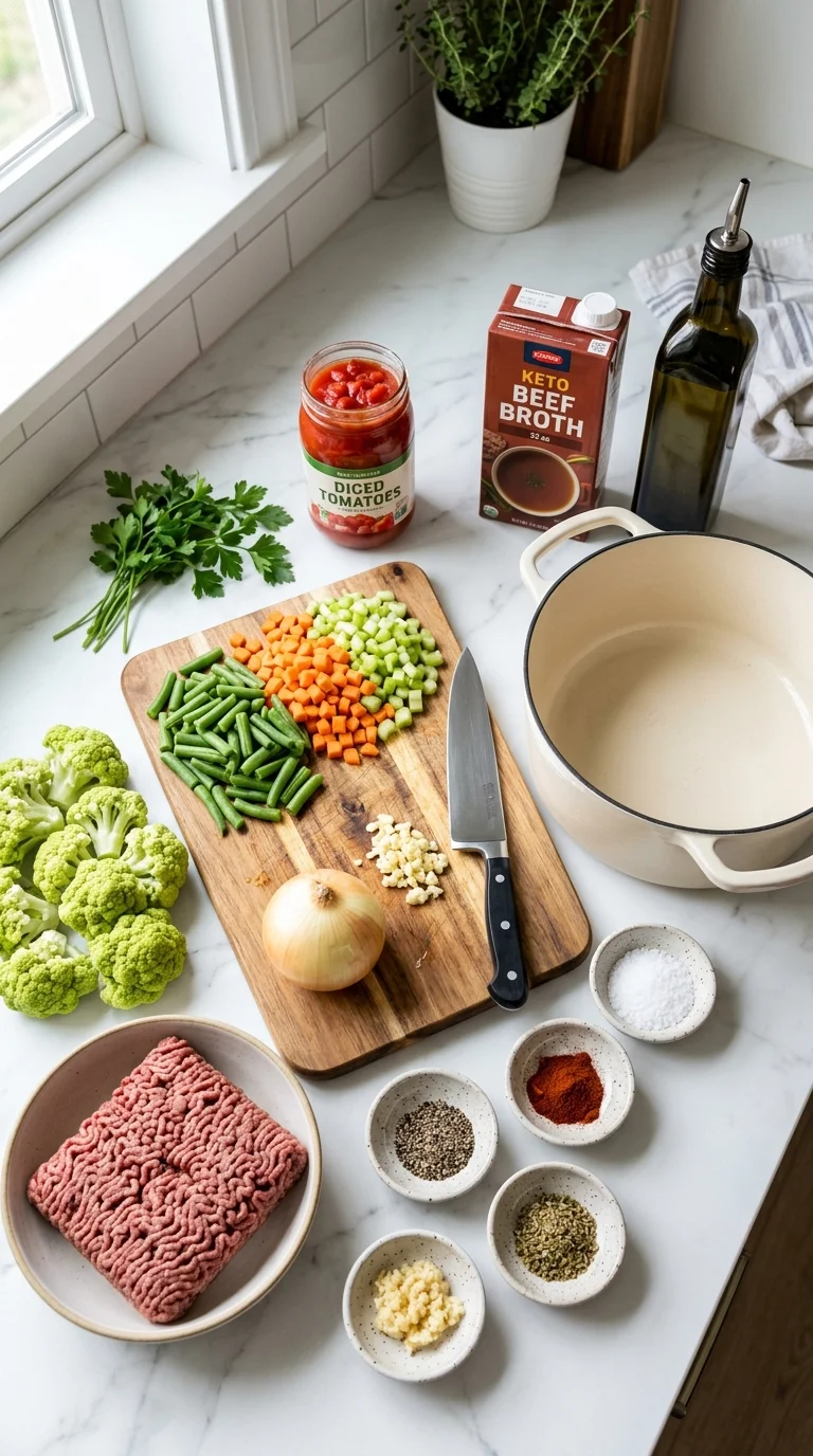 Keto Hamburger Soup Recipe cooking 1
