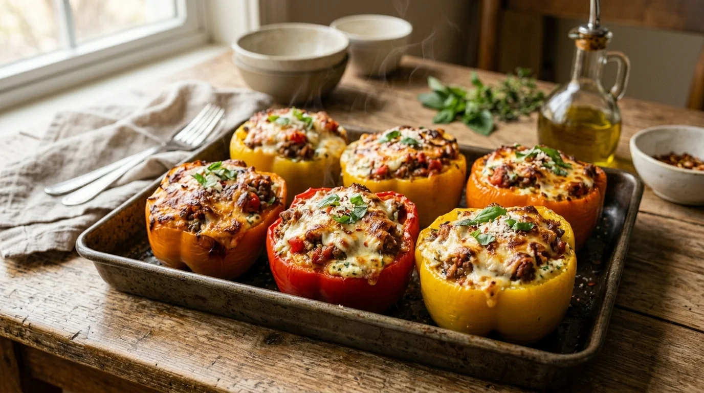 Keto Lasagna Stuffed Peppers Recipe 1