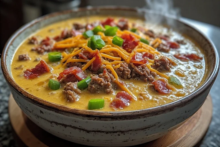 Keto Loaded Bacon Cheeseburger Soup