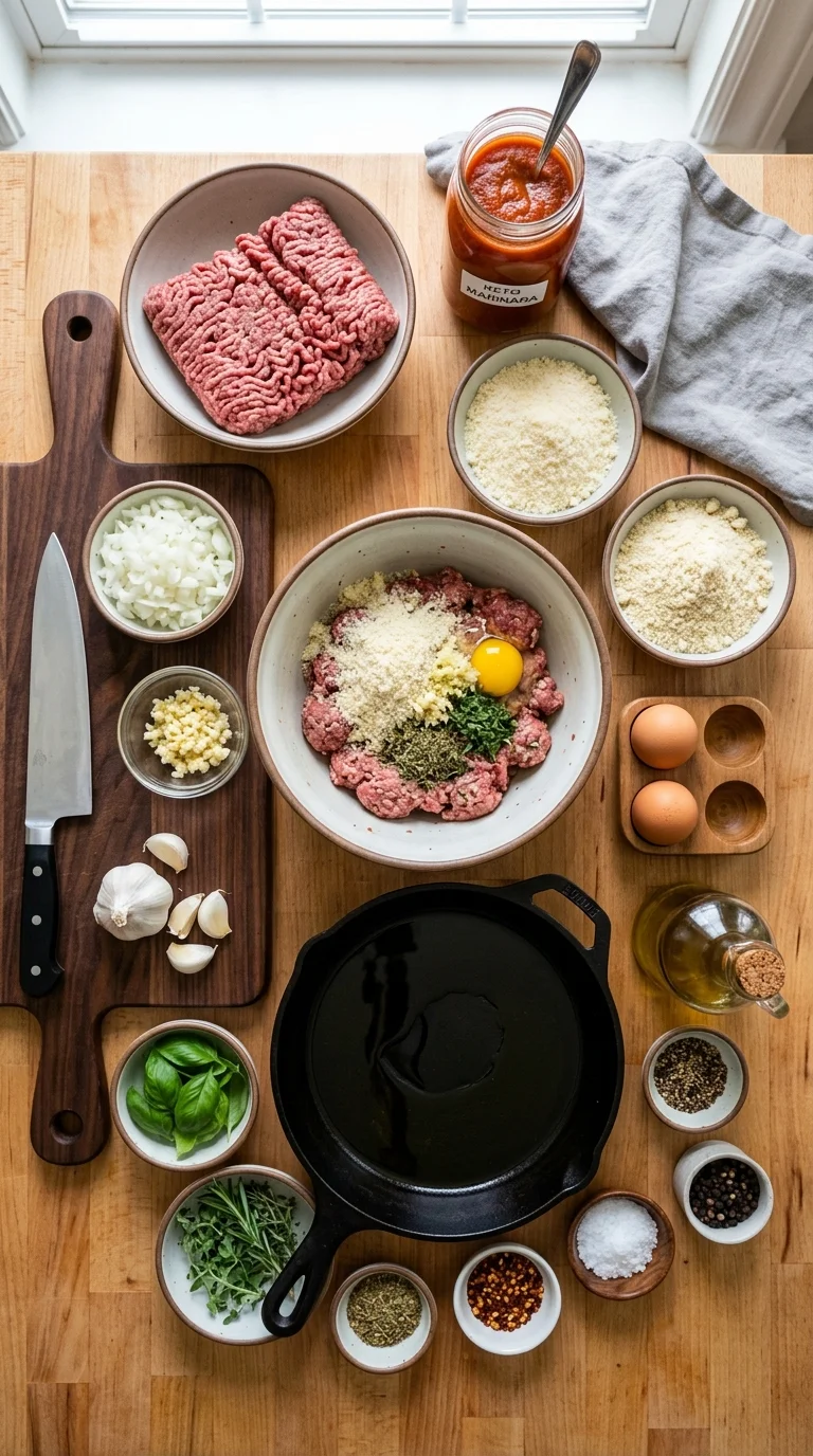 Keto Meatballs in Marinara Sauce cooking 1