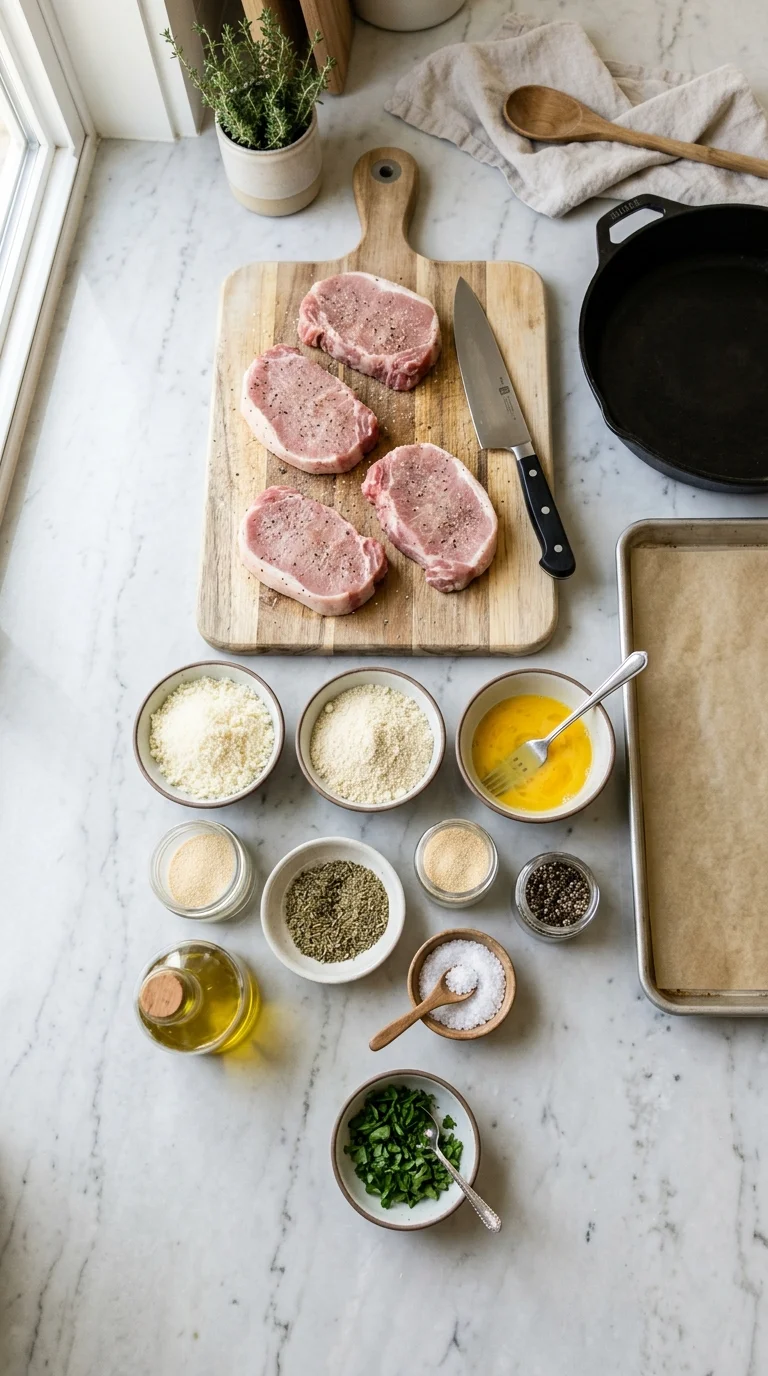Keto Parmesan Crusted Pork Chops Recipe cooking 1