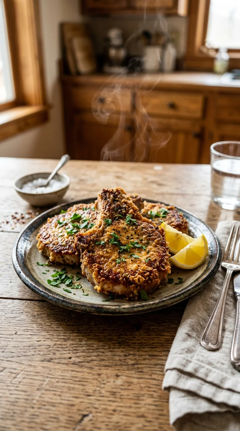 Keto Parmesan Crusted Pork Chops Recipe looks 1