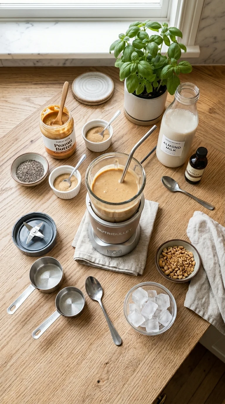 Keto Peanut Butter Smoothie with Almond Milk cooking 1
