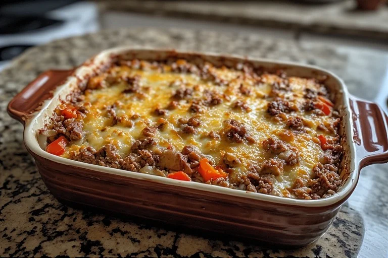 Keto Philly Cheesesteak Casserole Recipe