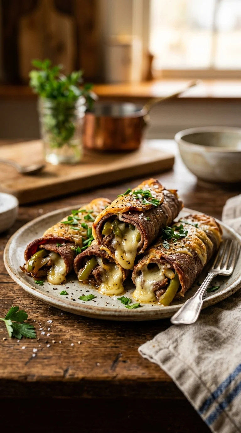 Keto Philly Cheesesteak Roll Ups looks 1