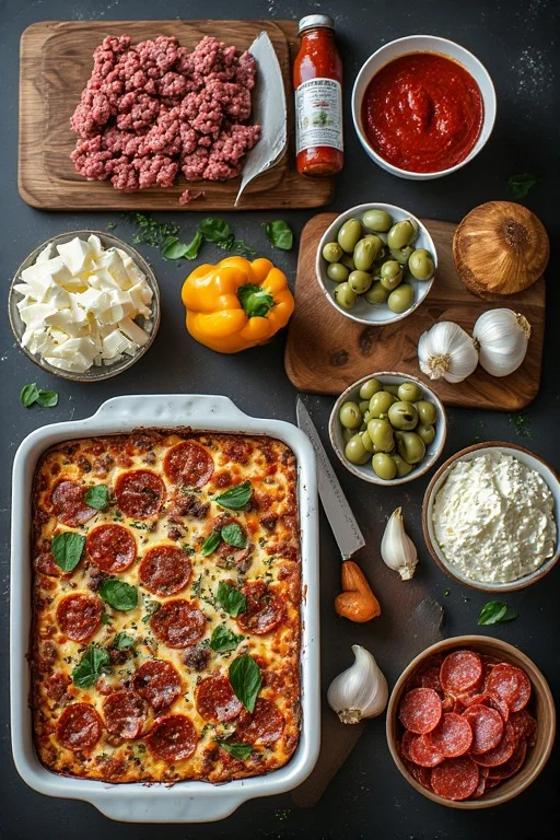 Keto Pizza Casserole Recipe cooking