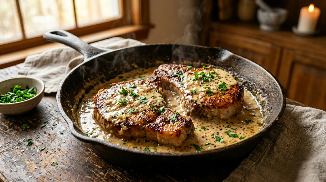 Keto Pork Chops with Garlic Cream Sauce 1
