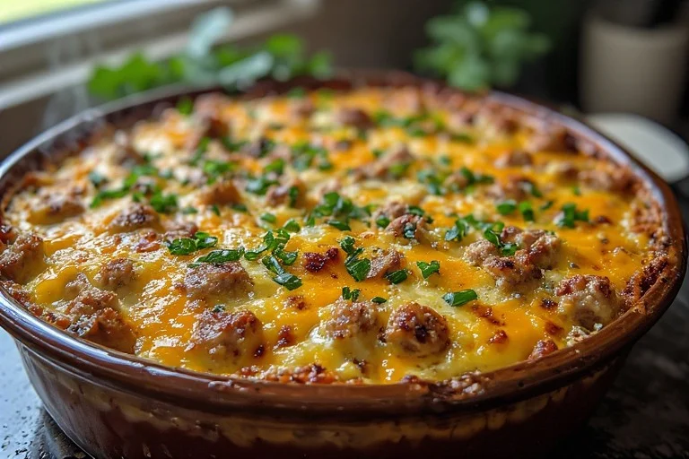 Keto Sausage Egg Breakfast Casserole Recipe