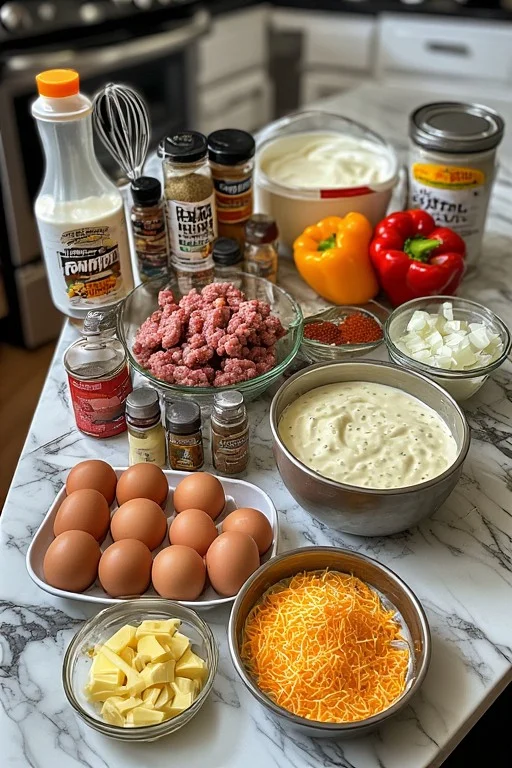 Keto Sausage Egg Breakfast Casserole Recipe cooking
