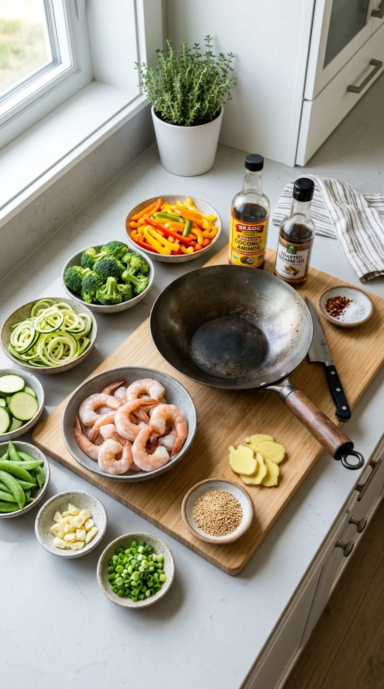 Keto Shrimp Stir-Fry cooking