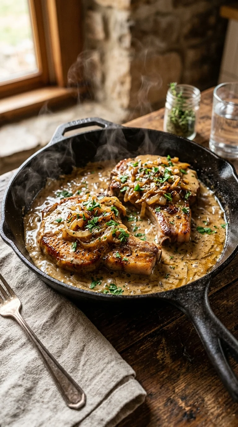 Keto Smothered Pork Chops (Onion Gravy) looks 1