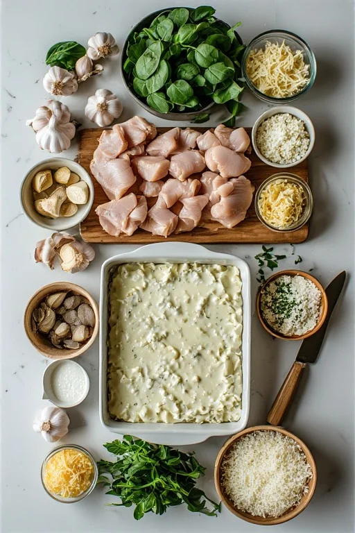 Keto Spinach Artichoke Chicken Casserole cooking