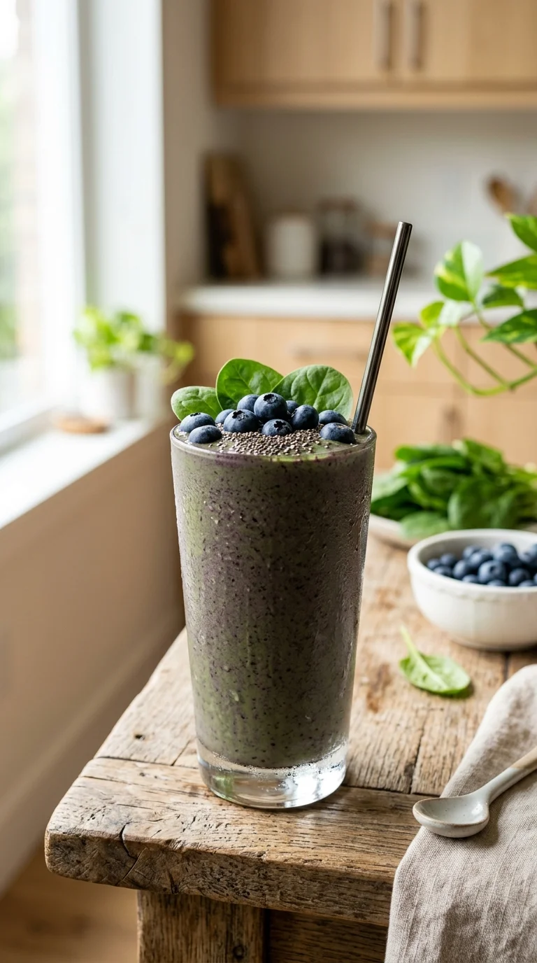 Keto Spinach Blueberry Smoothie Recipe looks