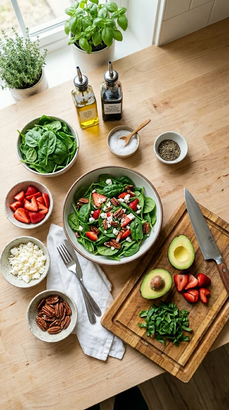 Keto Spinach & Strawberry Salad Recipe