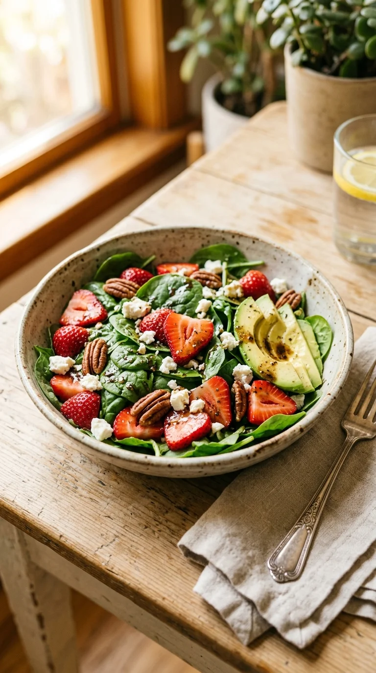 Keto Spinach & Strawberry Salad Recipe