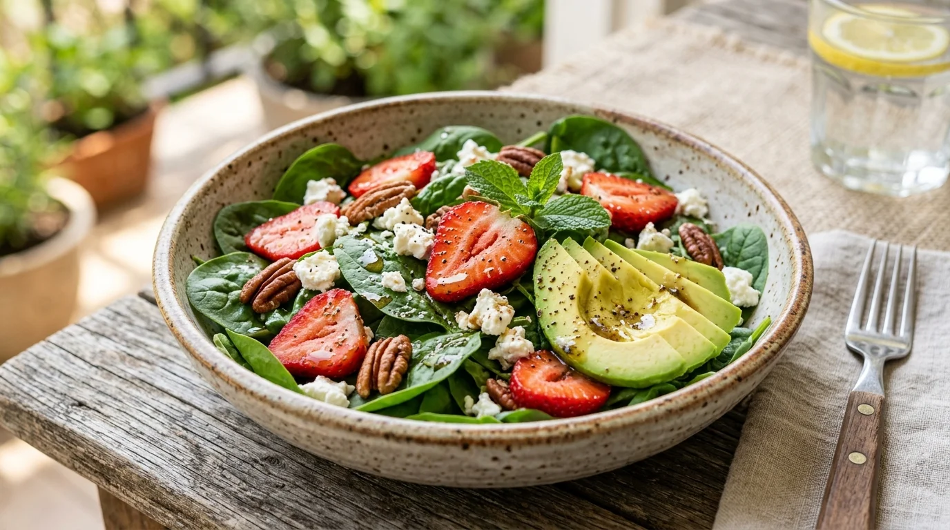 Keto Spinach & Strawberry Salad Recipe