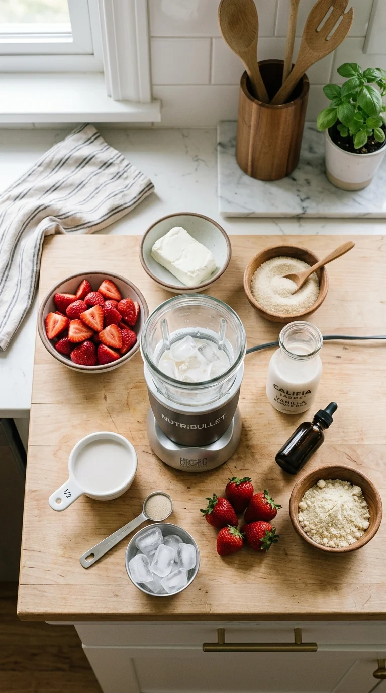 Keto Strawberry Cheesecake Smoothie Recipe cooking