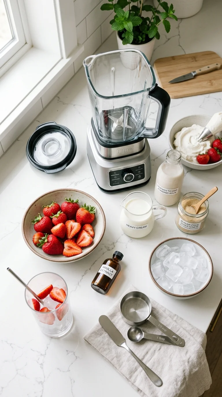 Keto Strawberry Shake Recipe cooking 1