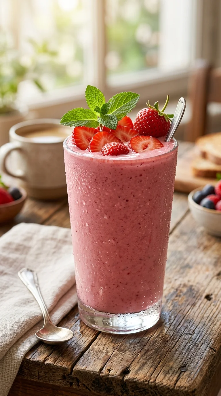 Keto Strawberry Smoothie (3 Ingredients) looks 1