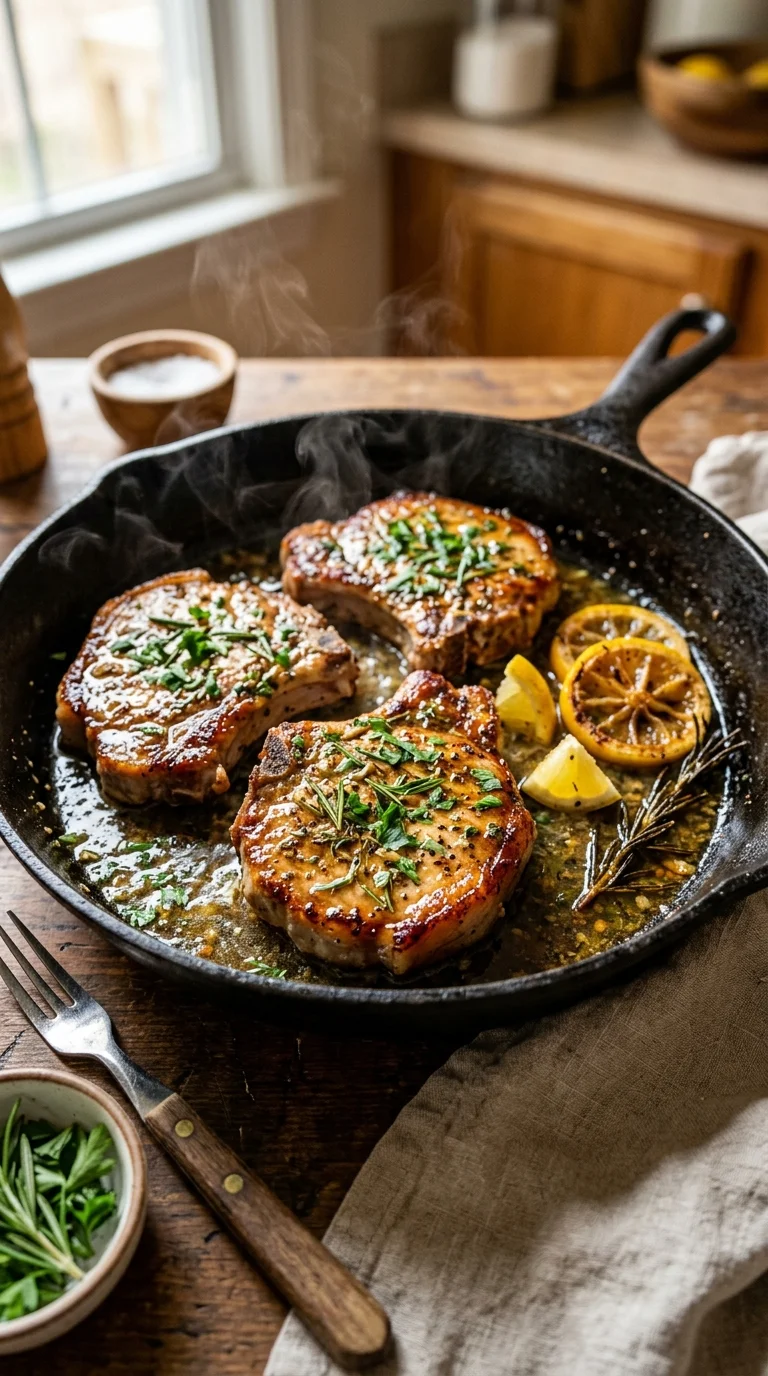 Lemon Herb Keto Pork Chops Recipe looks