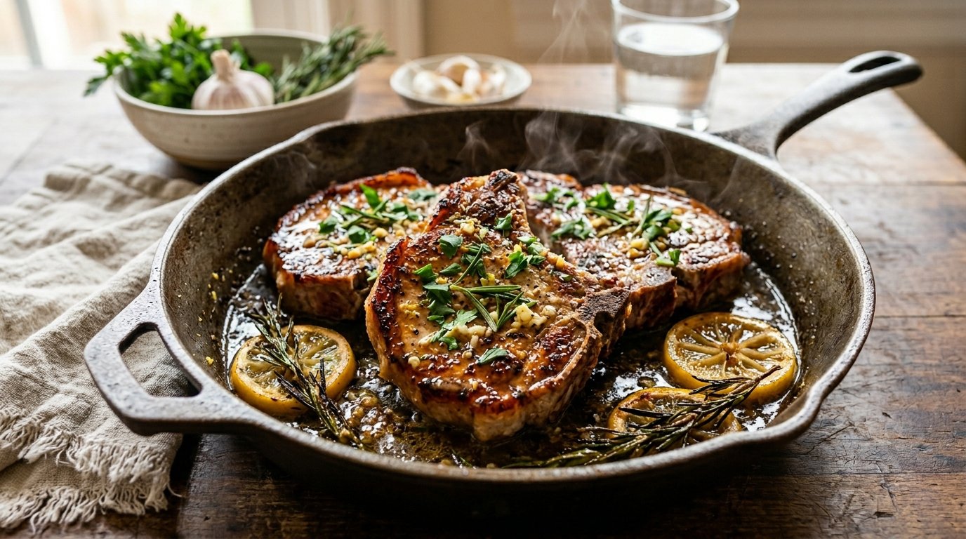 Lemon Herb Keto Pork Chops Recipe