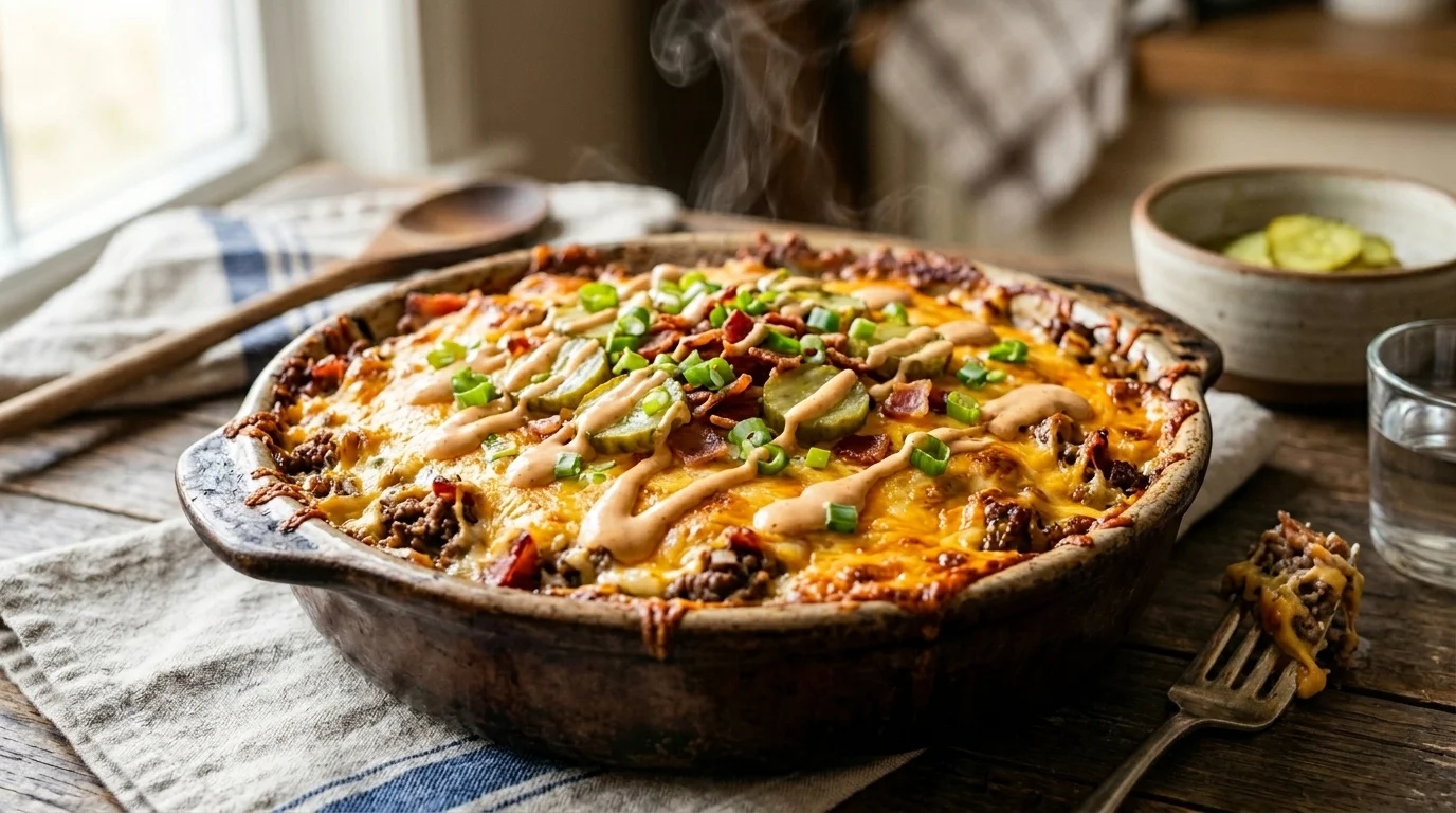 Low-Carb Bacon Cheeseburger Casserole Recipe