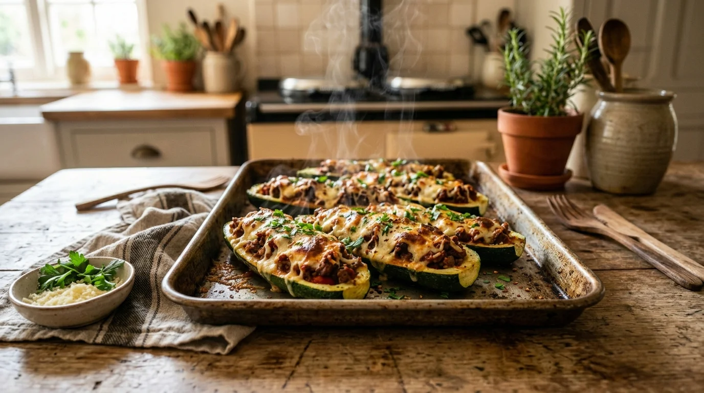 Low Carb Beef Zucchini Boats Recipe