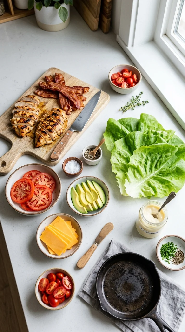 Low Carb Chicken Club Sandwich (Lettuce Wrap) cooking 1