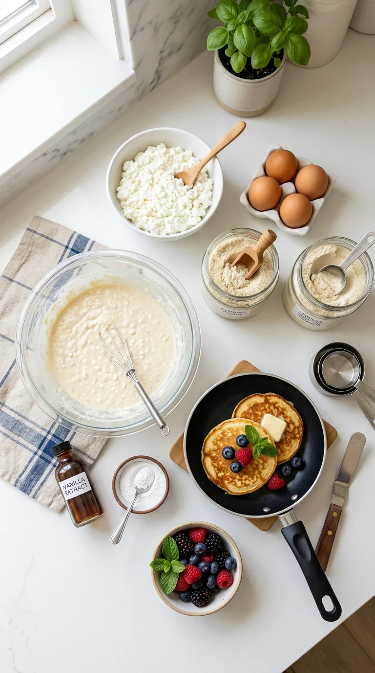 Low-Carb Cottage Cheese Protein Pancakes
