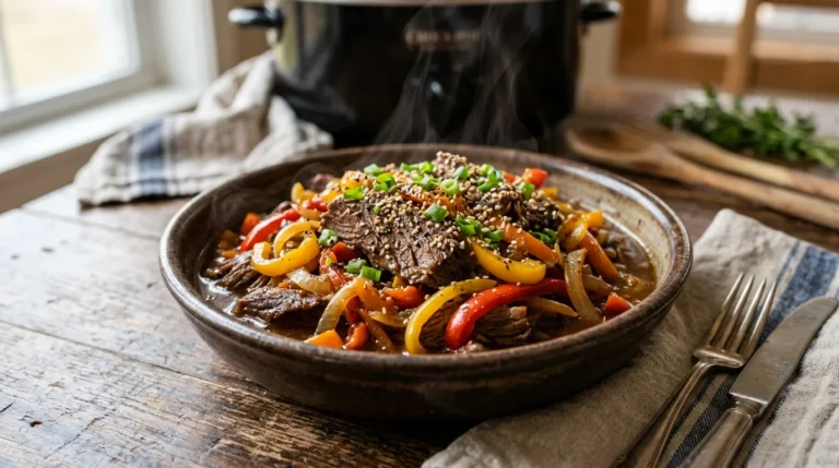 Low Carb Crock Pot Pepper Steak