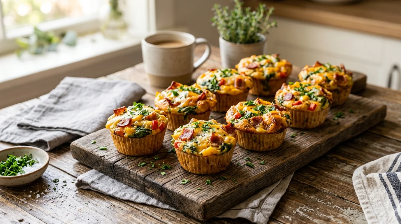 Low-Carb Egg Muffins with Turkey Bacon
