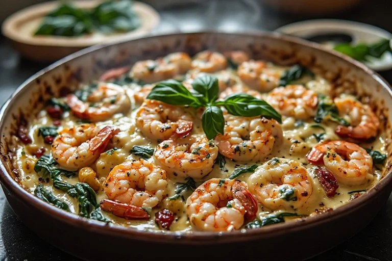 Low-Carb Shrimp Tuscan Bake Recipe