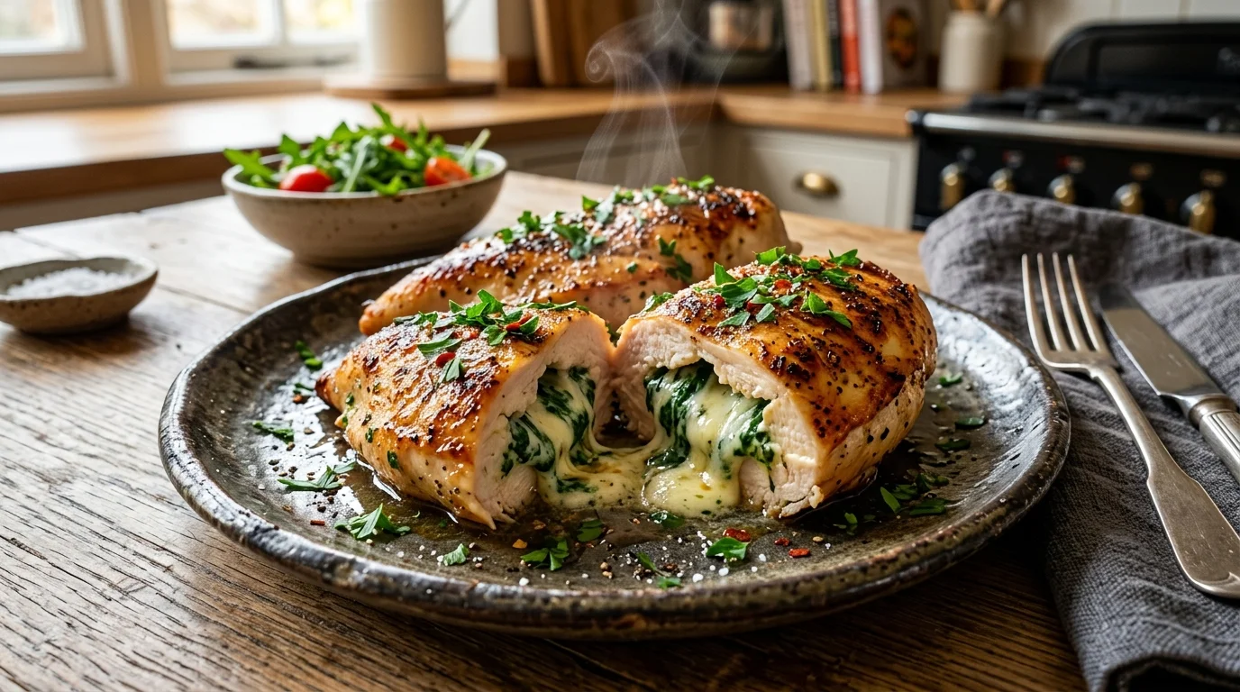 Low Carb Stuffed Chicken Breast (Spinach & Cheese)